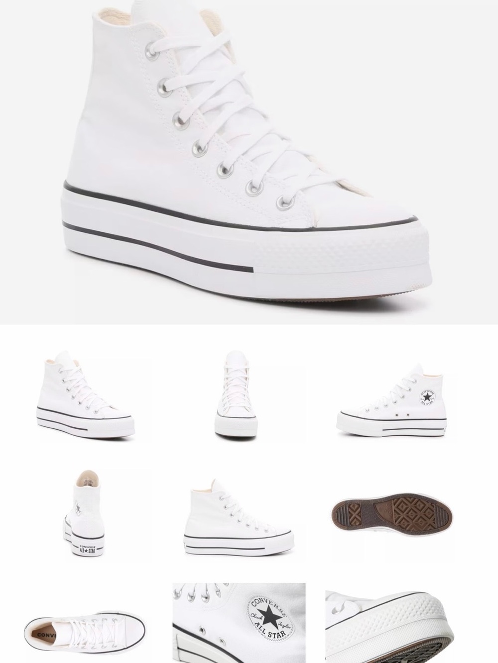 Converse White High-Top Platform Chuck Taylor Sneaker